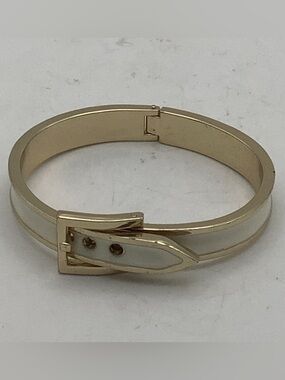 Gold and White Buckle Bracelet